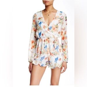 Romeo & Juliet Couture Ivory Floral Long Sleeve Romper